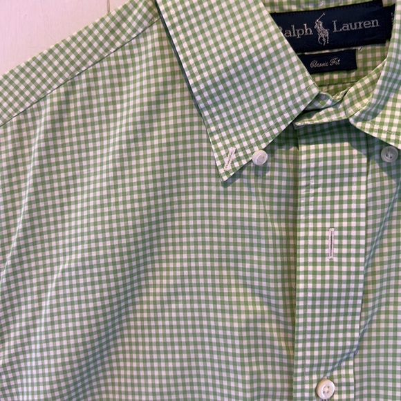 Green gingham Classic Fit Ralph Lauren Buttondown sz L - Picture 4 of 4